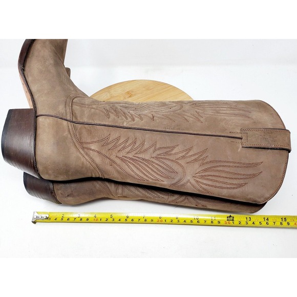 Steve Madden Lonestar Western Boots Womens 7.5 Brown Leather Cowboy Pointed Toe - Picture 15 of 15